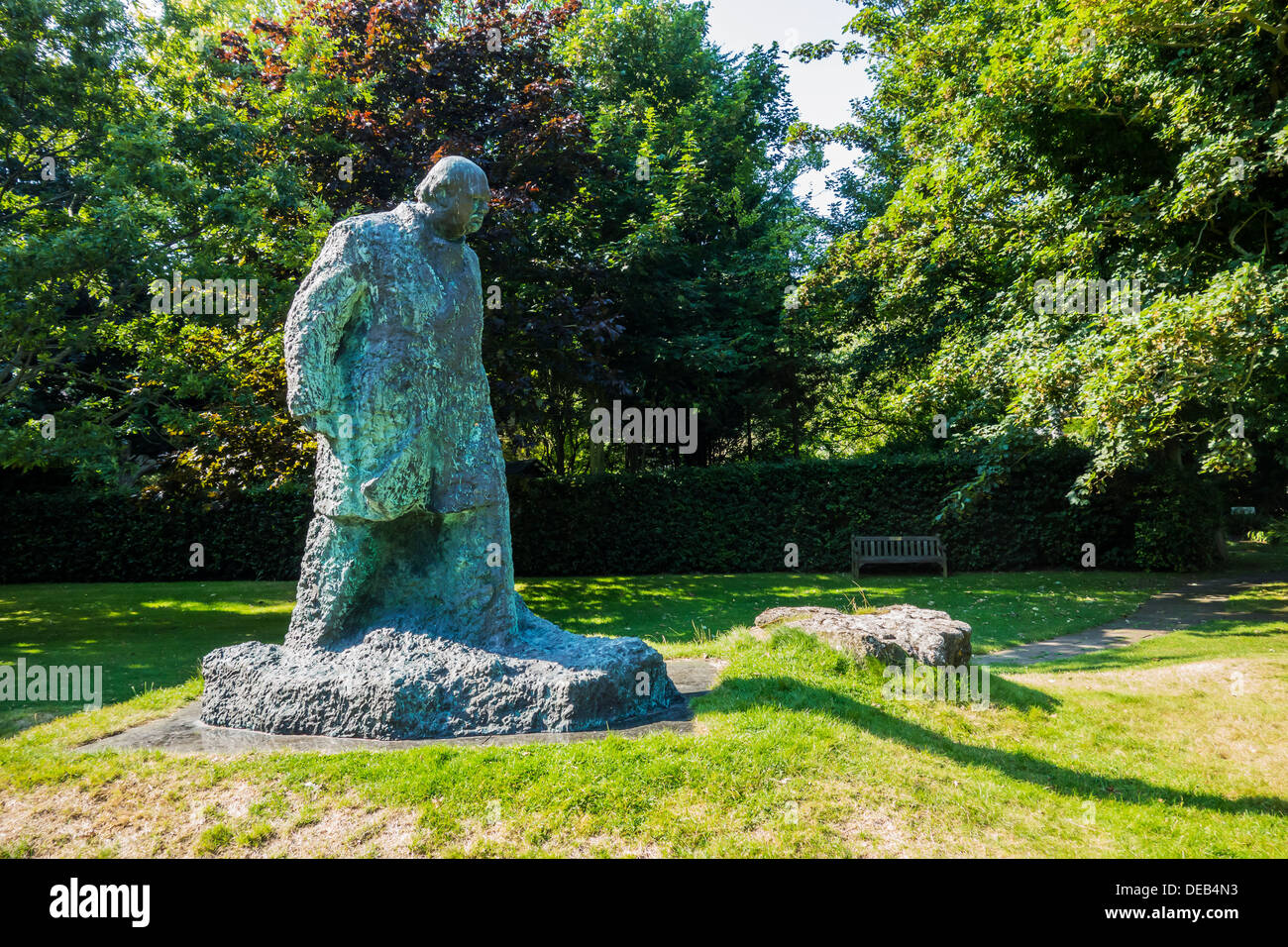 Winston Churchill Statue Pines Garden St Margarets Bay Dover Kent Banque D'Images