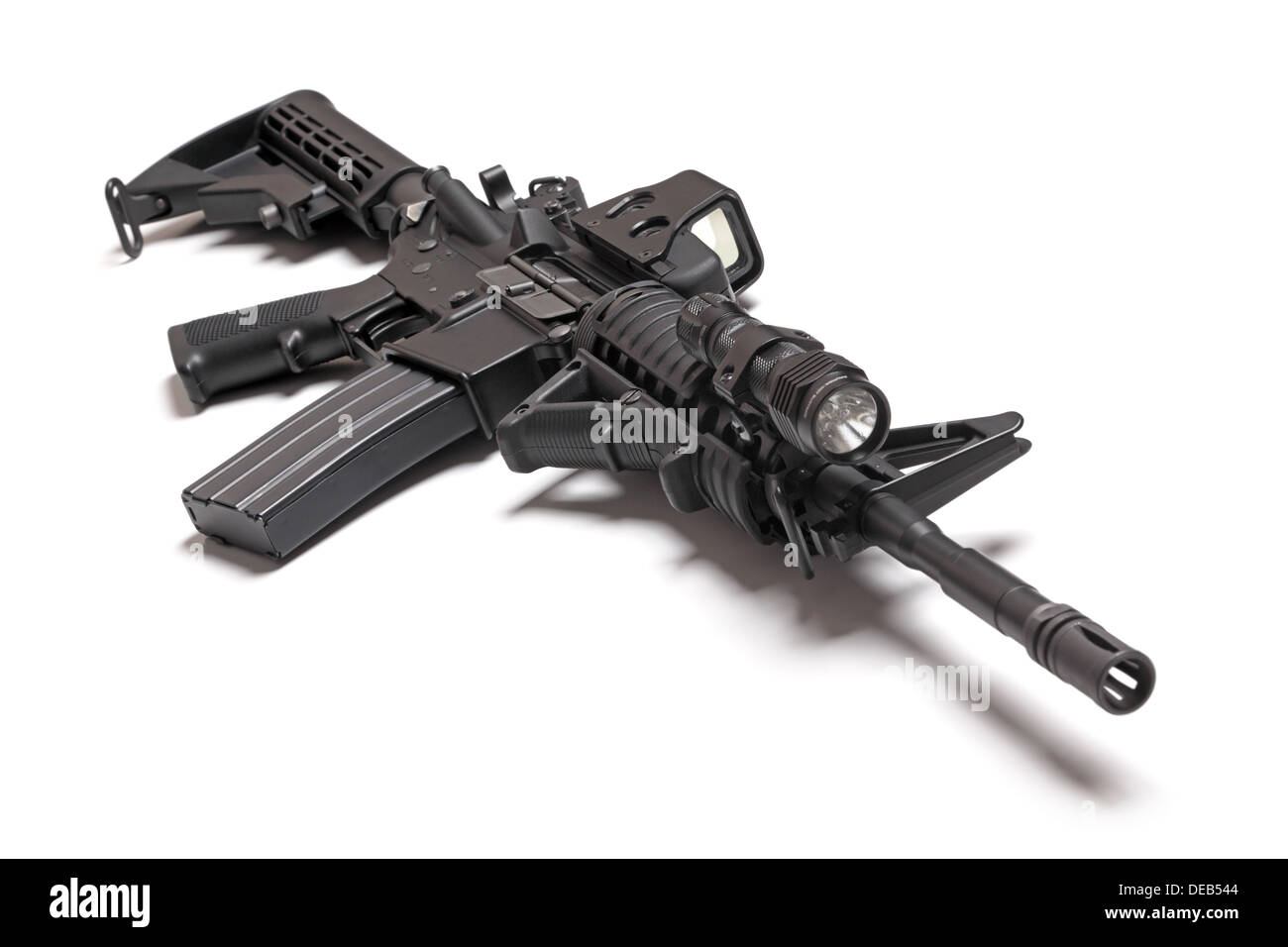 M4A1 Carbine (AR15) isolated on white background, studio shot Banque D'Images