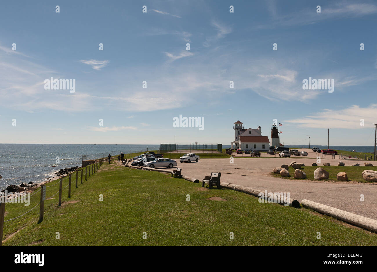 Phare de Point Judith Rhode Island, un lieu historique Banque D'Images