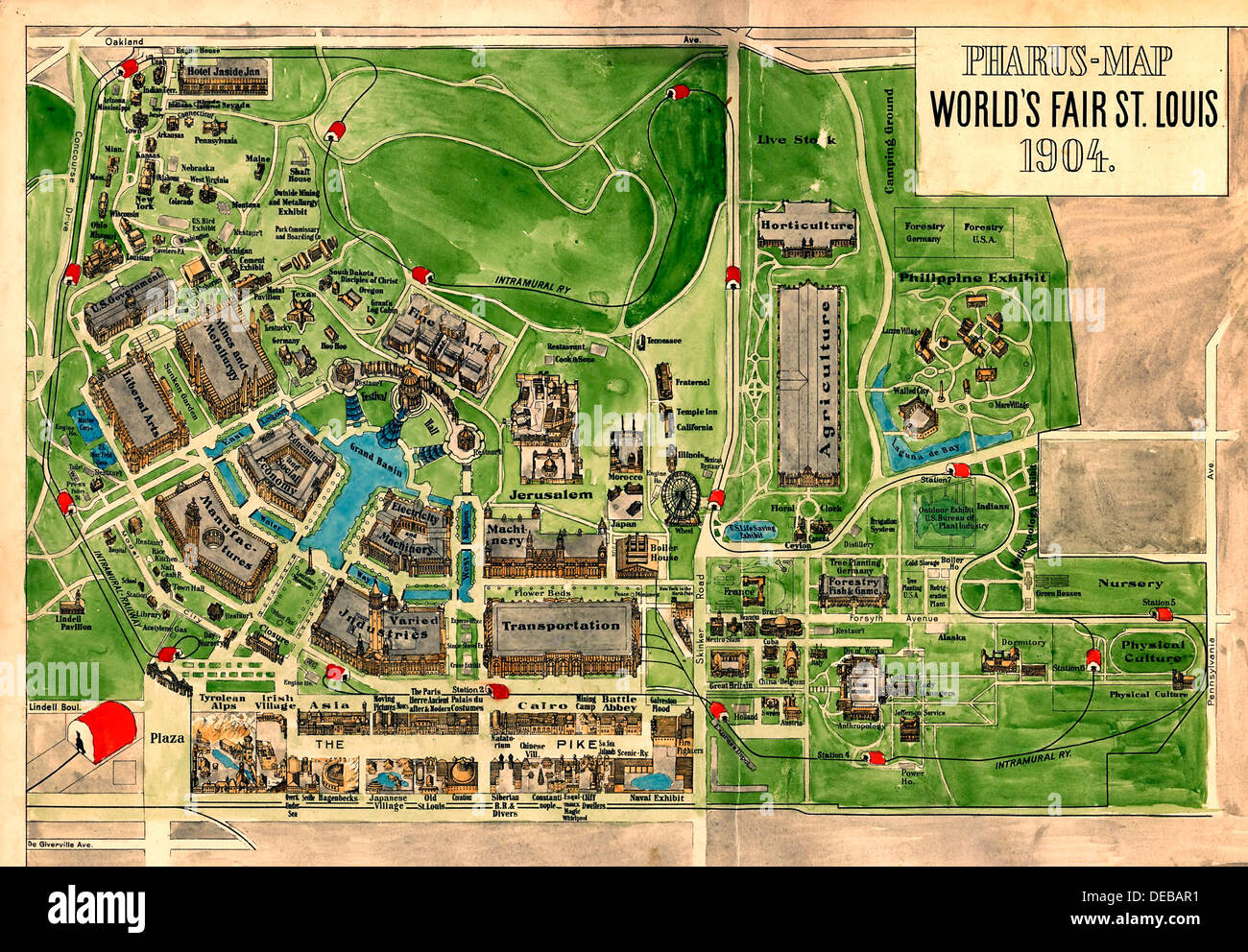 Pharus Plan de l'Exposition mondiale 1904 Saint Louis, Missouri. Banque D'Images