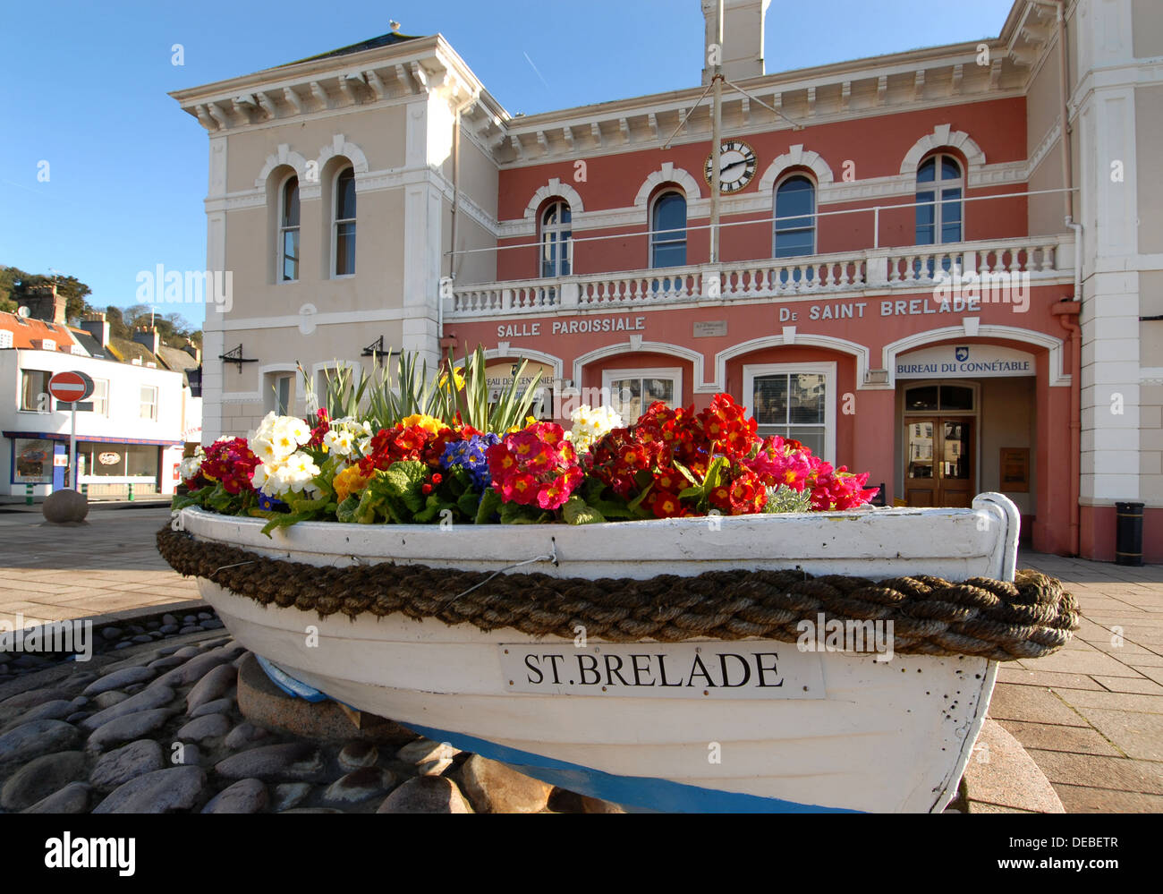 La région de Jersey, St Brelade . l'île à la hauteur de son nom d'îles de fleurs Banque D'Images