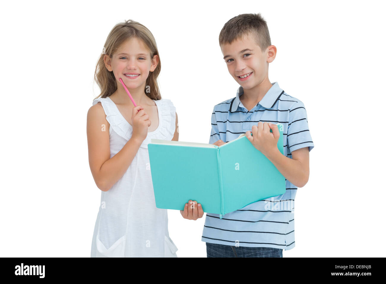 Cheerful brother and sister Banque D'Images