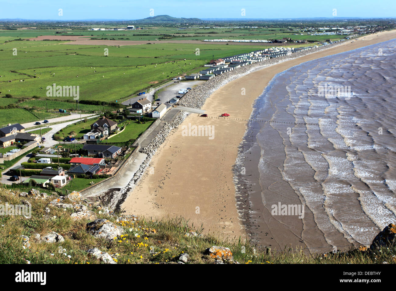 Vue sur Brean Violation et Berrow Flats du Canal de Bristol, Brean Down, comté de Somerset, England, UK Banque D'Images