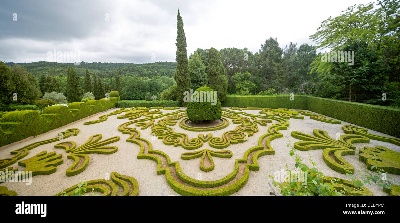Jardin Baroque, jardins de Casa de Mateus, palais Mateus, district de Vila Real, Arroios, Portugal Banque D'Images