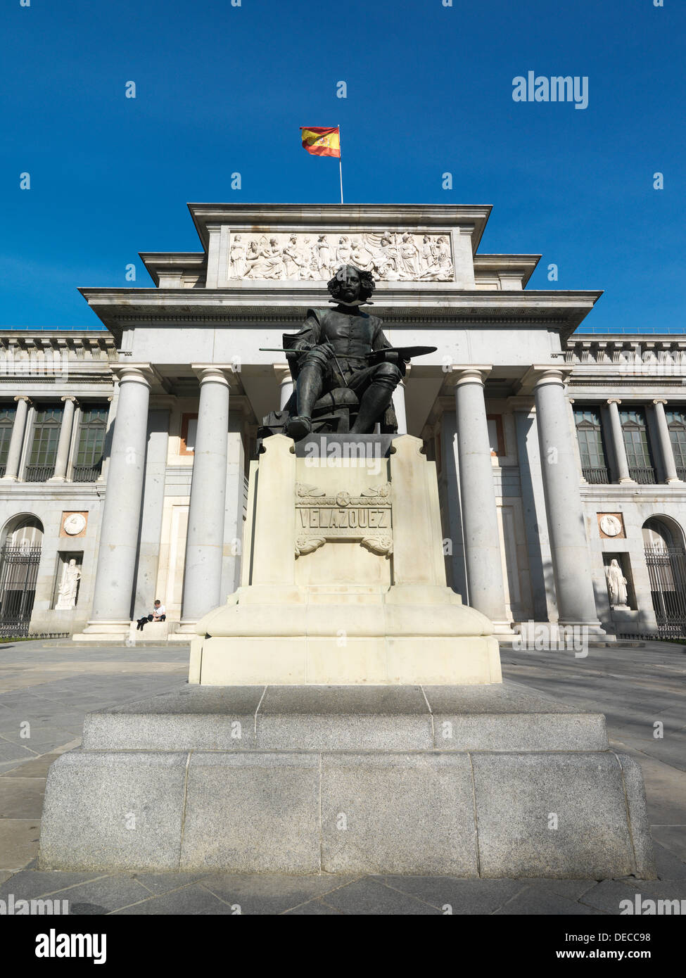 Madrid, Espagne, Diego Velazquez statue devant le musée du Prado Banque D'Images