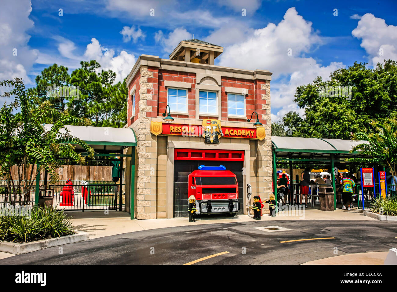 La Station de pompiers de la ville de Legoland Theme Park Florida Banque D'Images