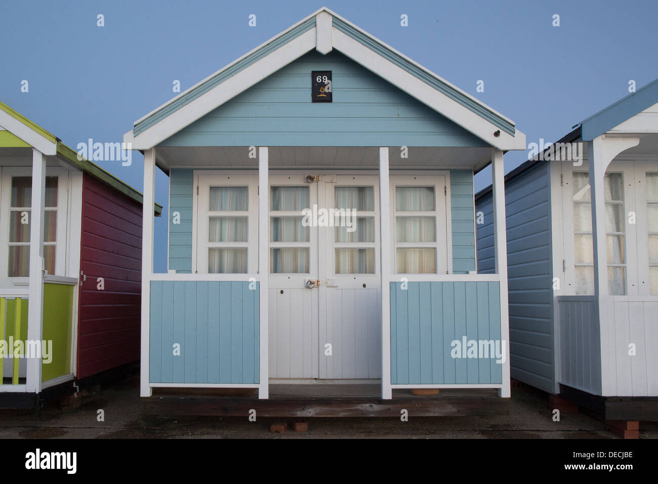 Blue Beach Hut suffolk Southwold Banque D'Images