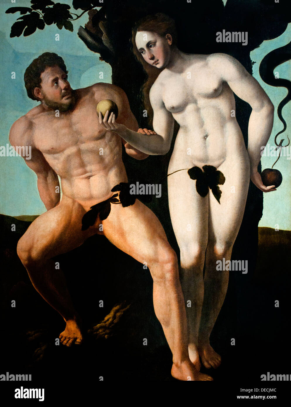 Adam et Eve, Lorenzo 1527 1495 1562 Pays-Bas - néerlandais Banque D'Images