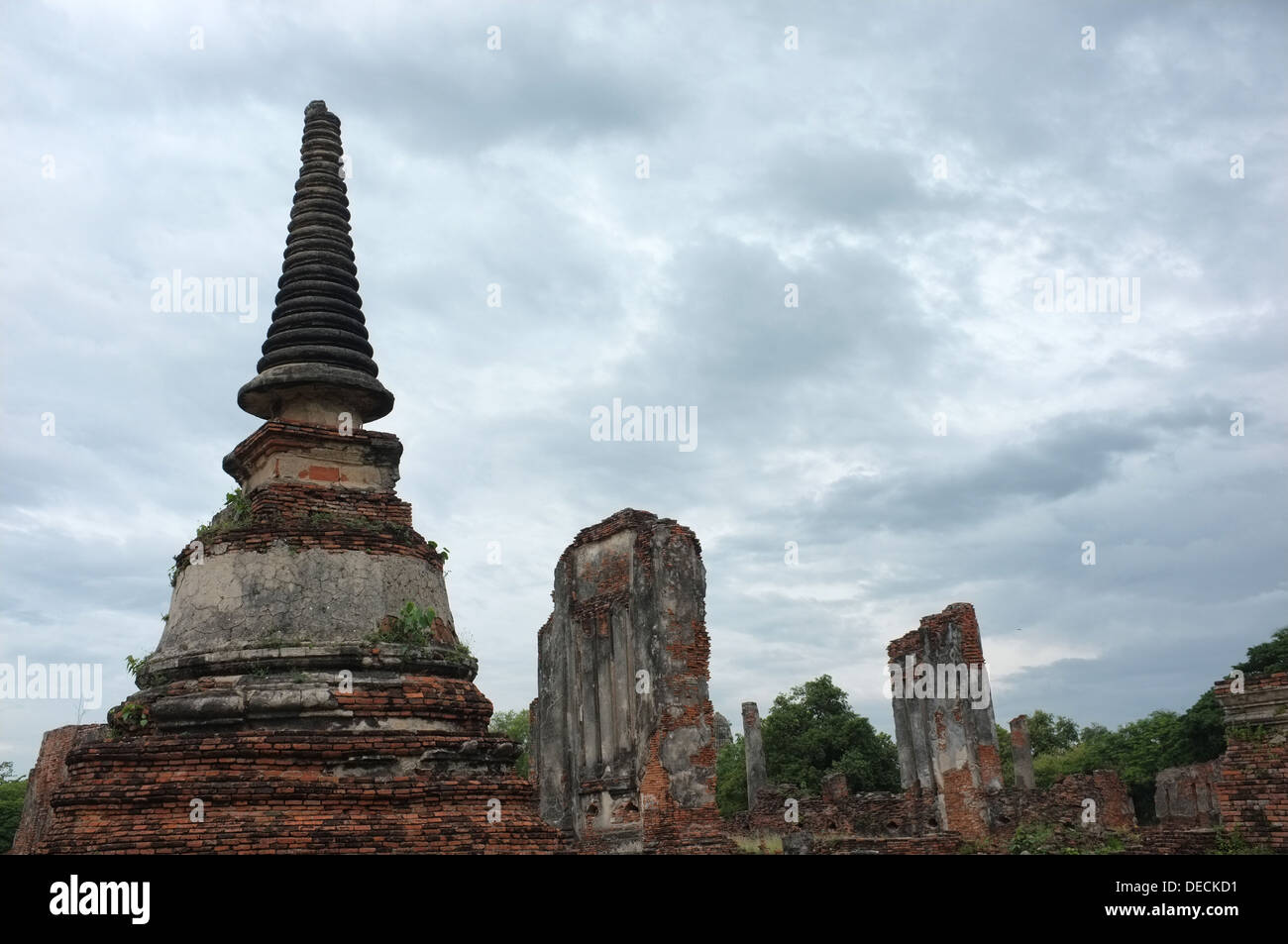 Wat Phra Si Sanphet ruines, Ayuthhaya Thaïlande Banque D'Images