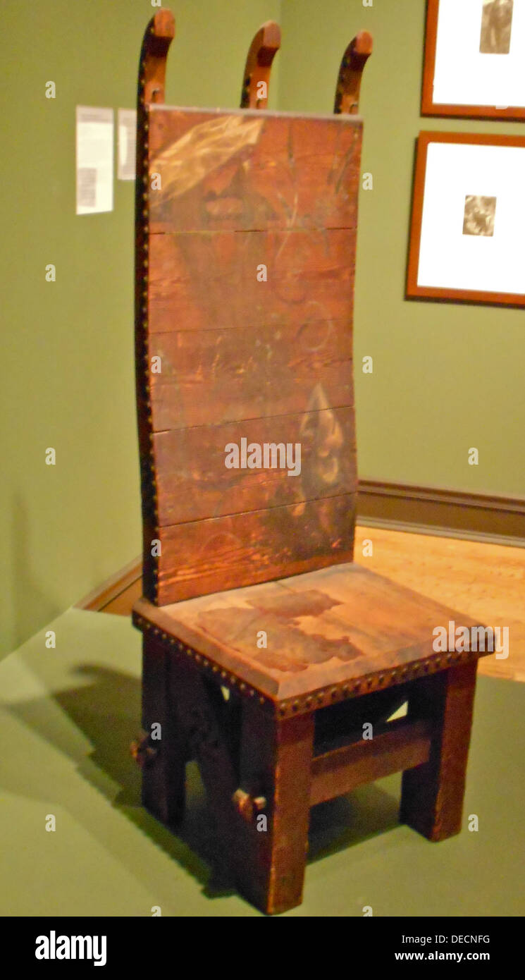 Fauteuil conçu par William Morris, décoré par lui et Dante Rossetti chez Delaware Art Museum. Banque D'Images