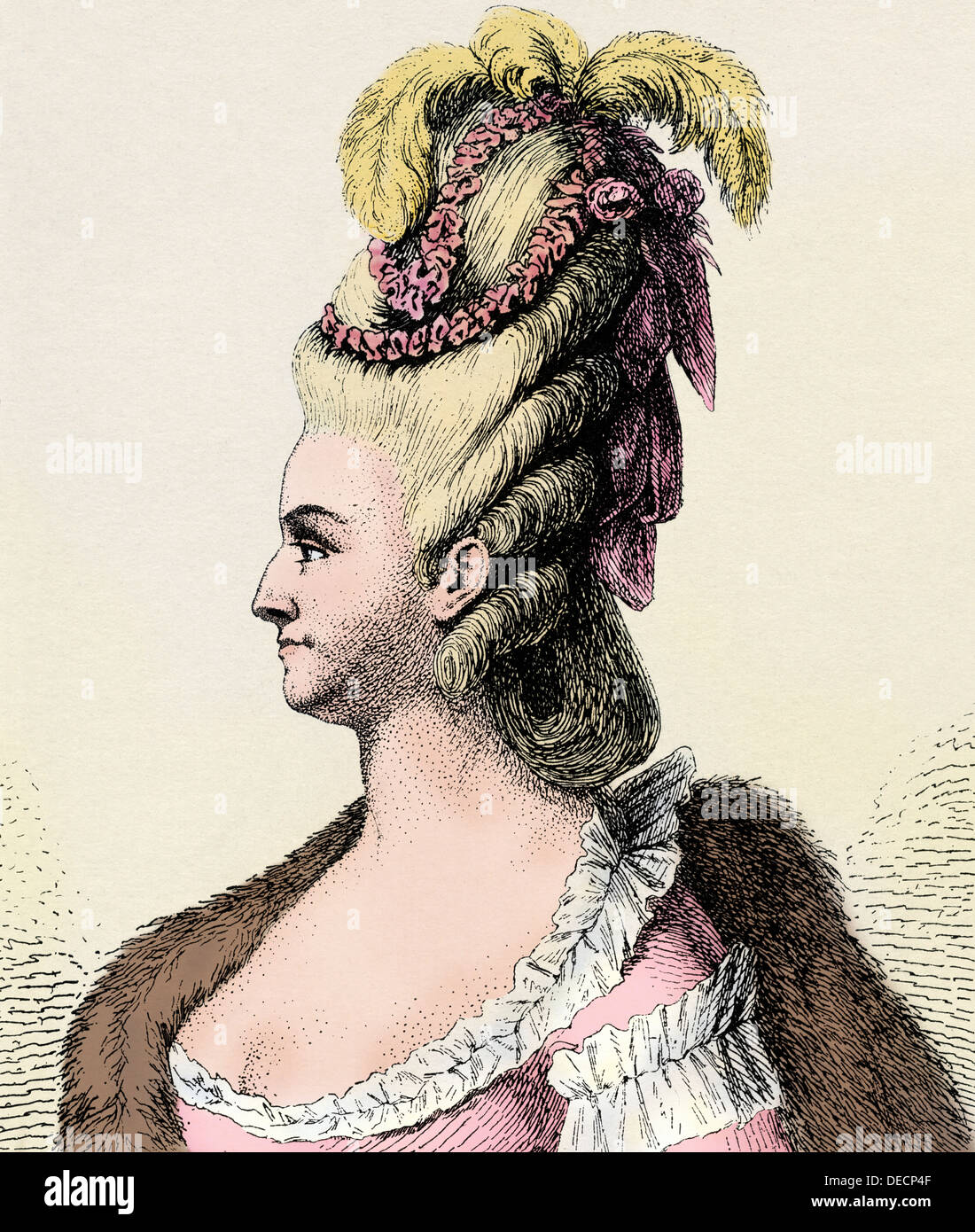 Reine Marie Antoinette. Gravure sur bois couleur numérique Banque D'Images