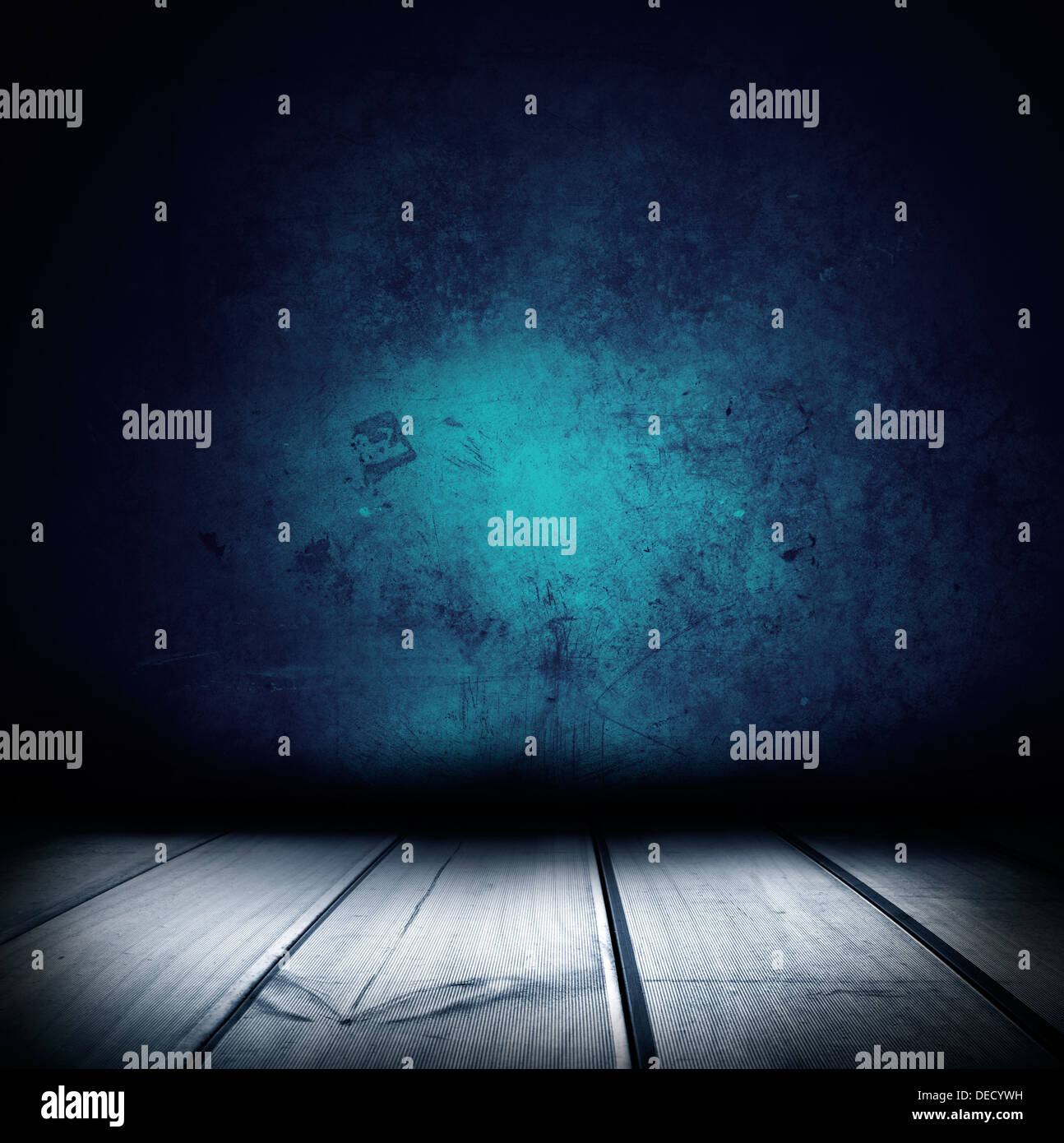 Planchers en bois et mur de béton Banque D'Images