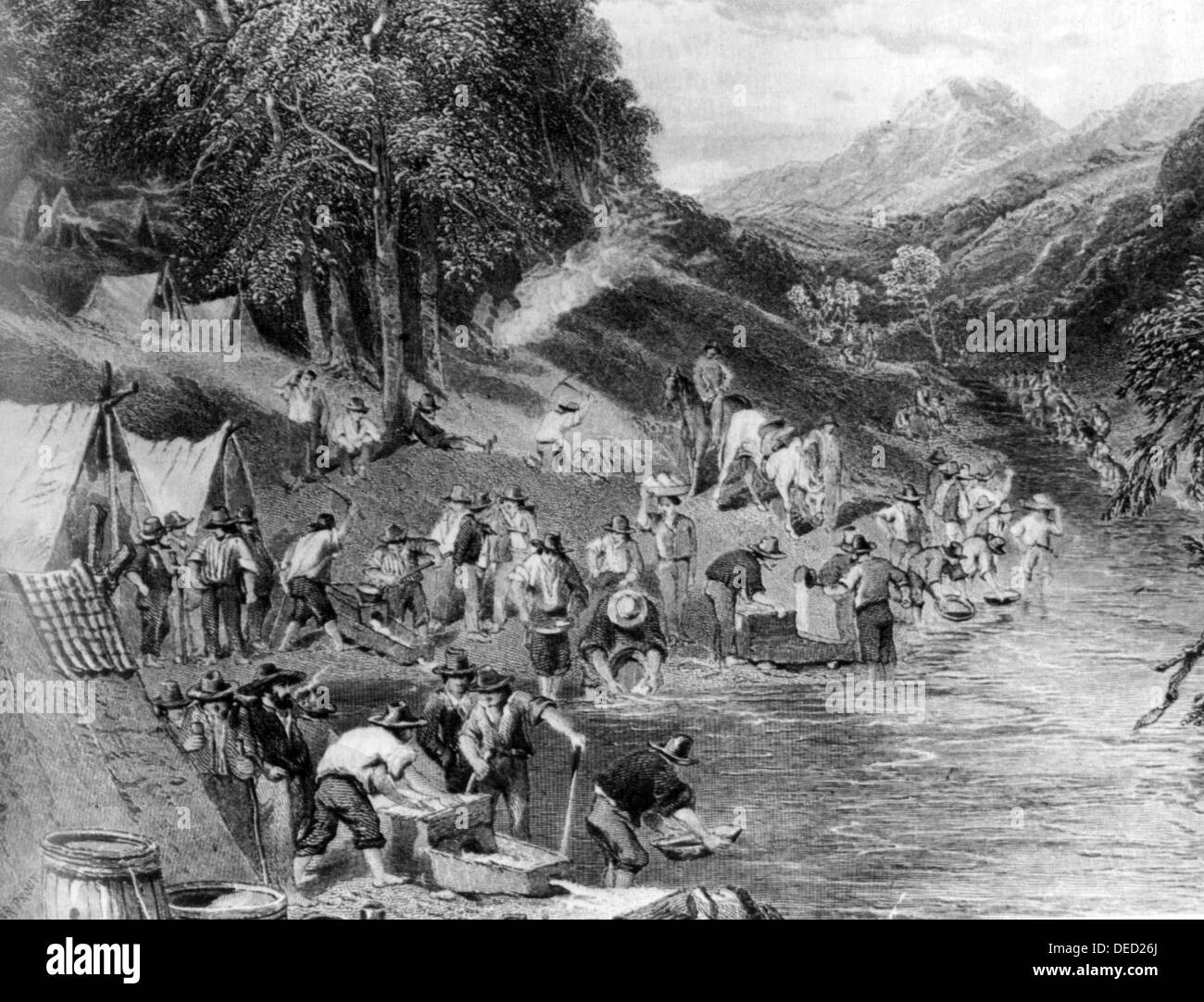 L'orpaillage en Californie dans les années 1840 Banque D'Images