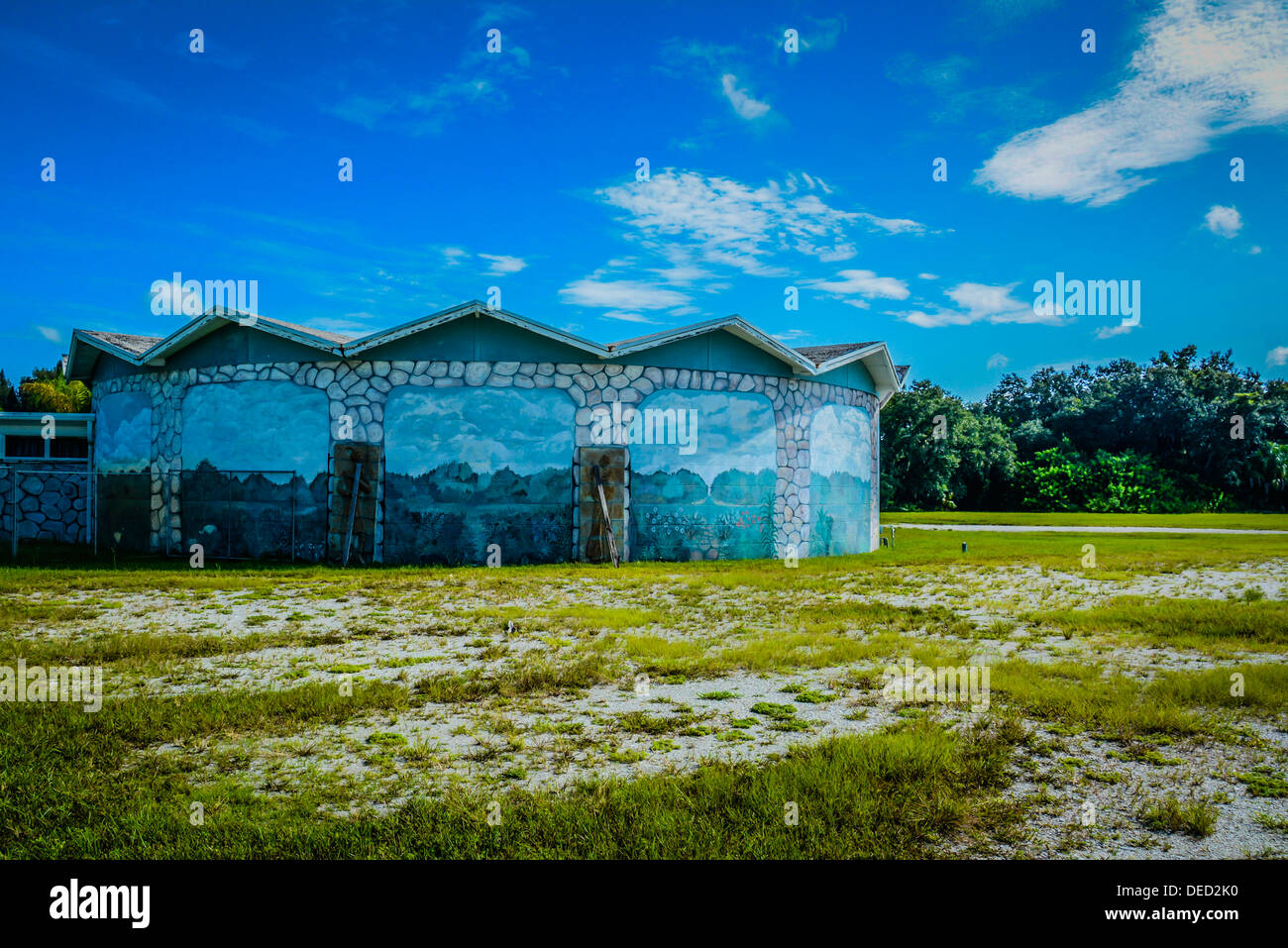 Warm Mineral Springs Spa, avec l'art religieux à fresque Warm Mineral Springs, FL Banque D'Images