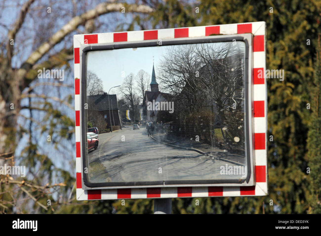 Werl, Allemagne, miroirs de circulation Banque D'Images