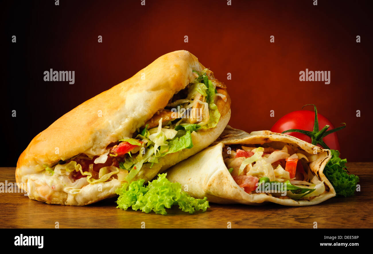 La vie toujours avec le turc döner kebab et shawarma Banque D'Images