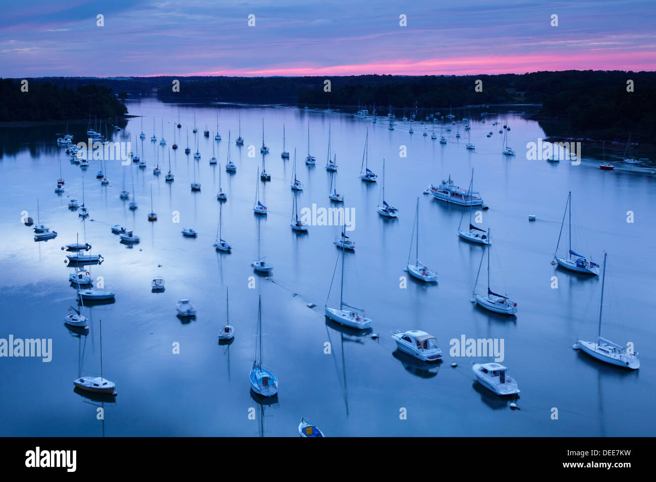 Bateaux à voile sur l'Odet, Benodet, Finistère, Bretagne, France, Europe Banque D'Images