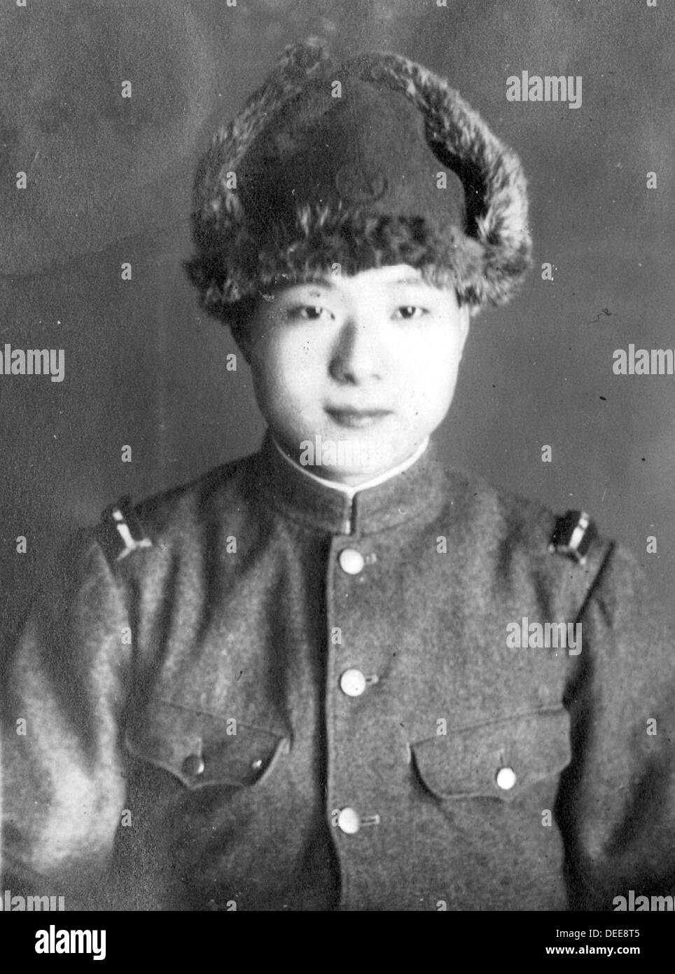 Soldat japonais en vêtements d'hiver qui servent dans la Chine des années 40, 1930 Banque D'Images