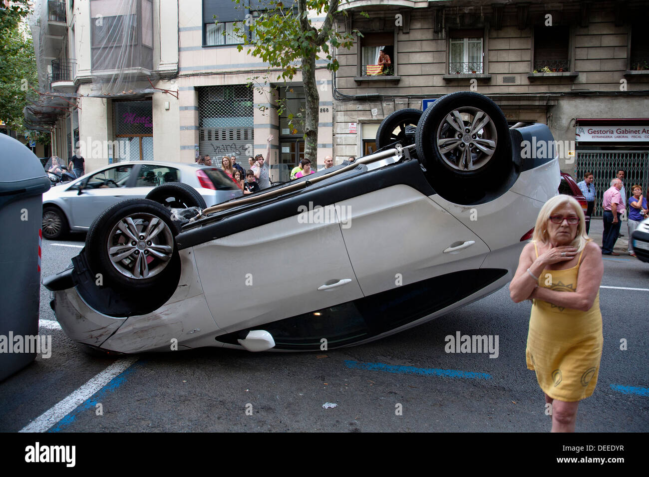 Accident de voiture, Barcelone, Espagne Photo Stock Alamy