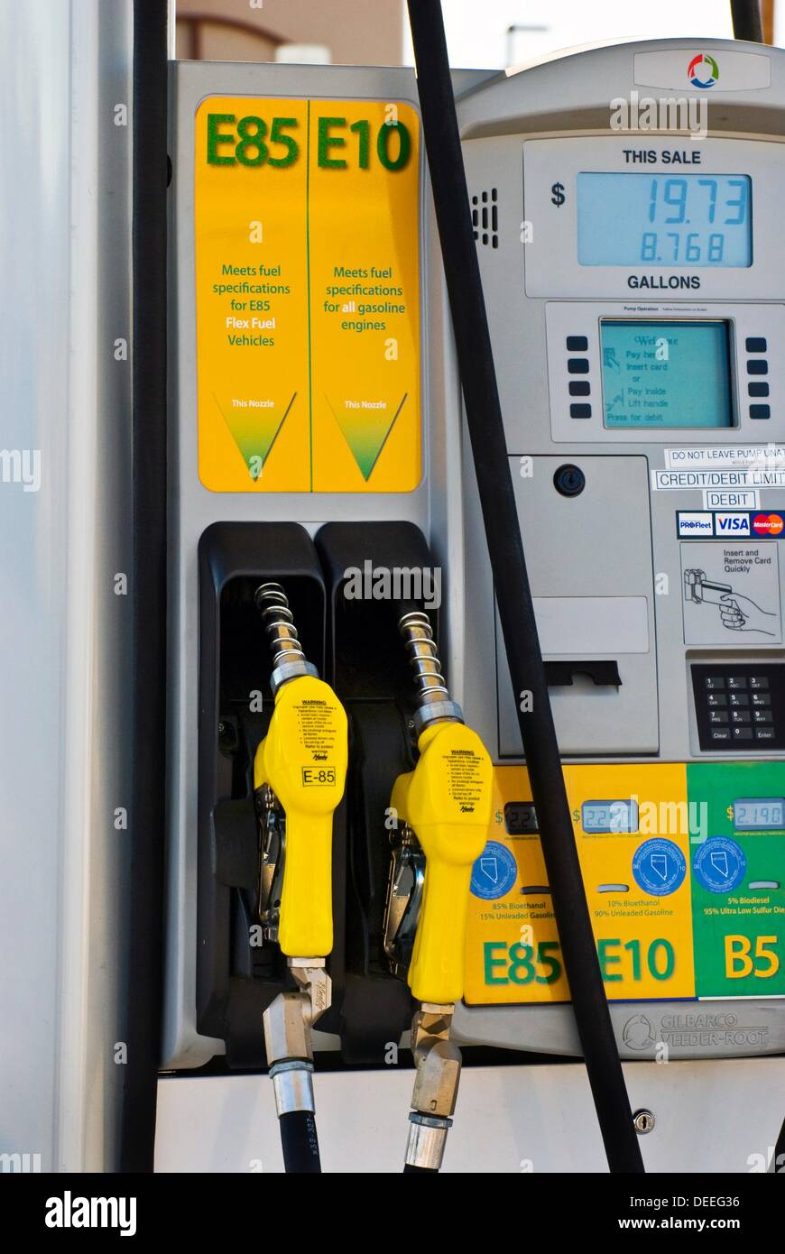 Pompes à carburant, l'éthanol E85, E10, station de carburant au détail  Minden, Nevada Photo Stock - Alamy