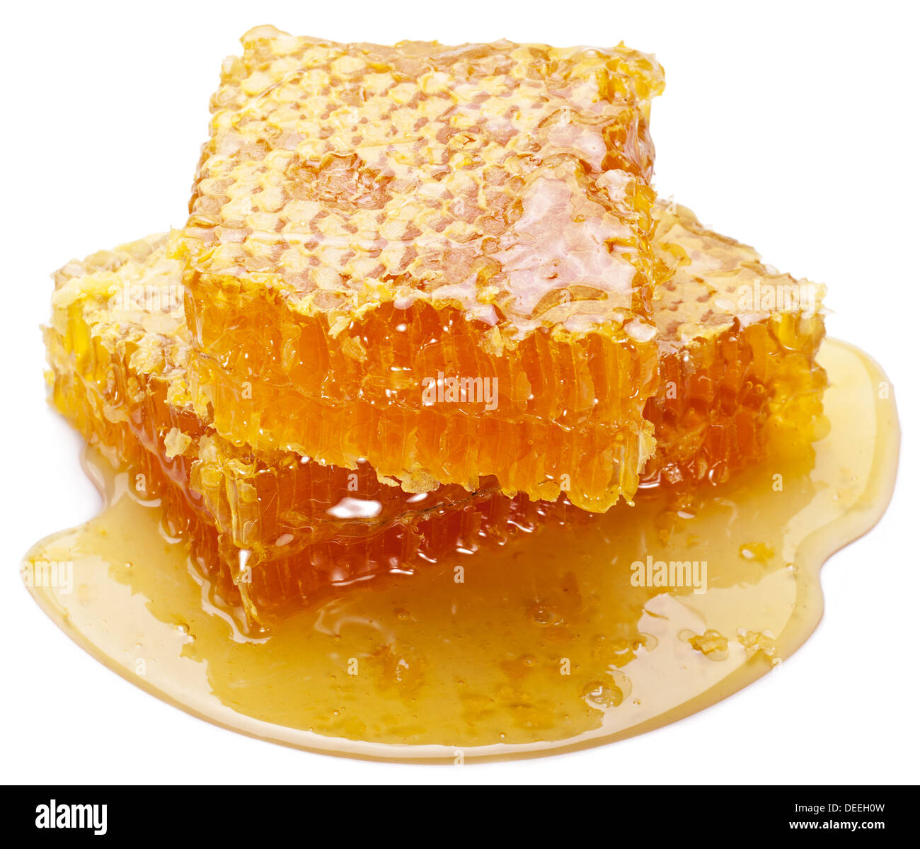 Honeycomb sur un fond blanc. Banque D'Images