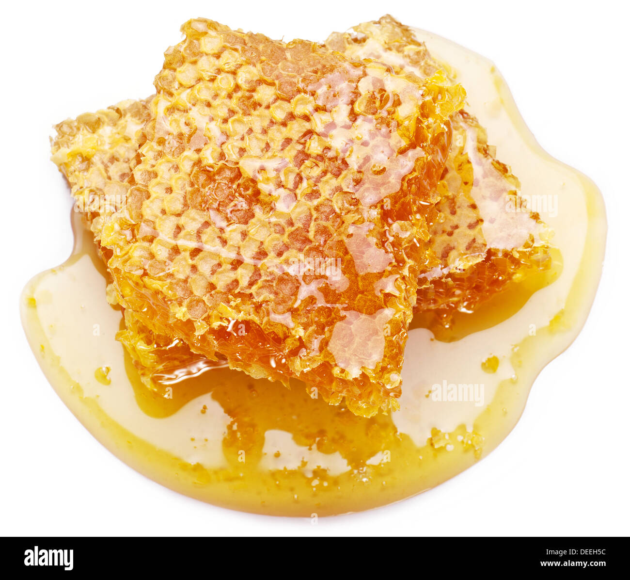 Honeycomb sur un fond blanc. Banque D'Images