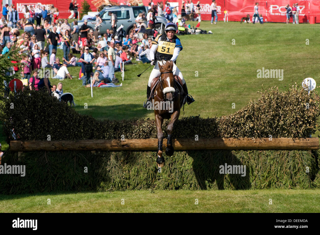 cheval et cavalier au blenheim horse trials, oxfordshire, angleterre Banque D'Images