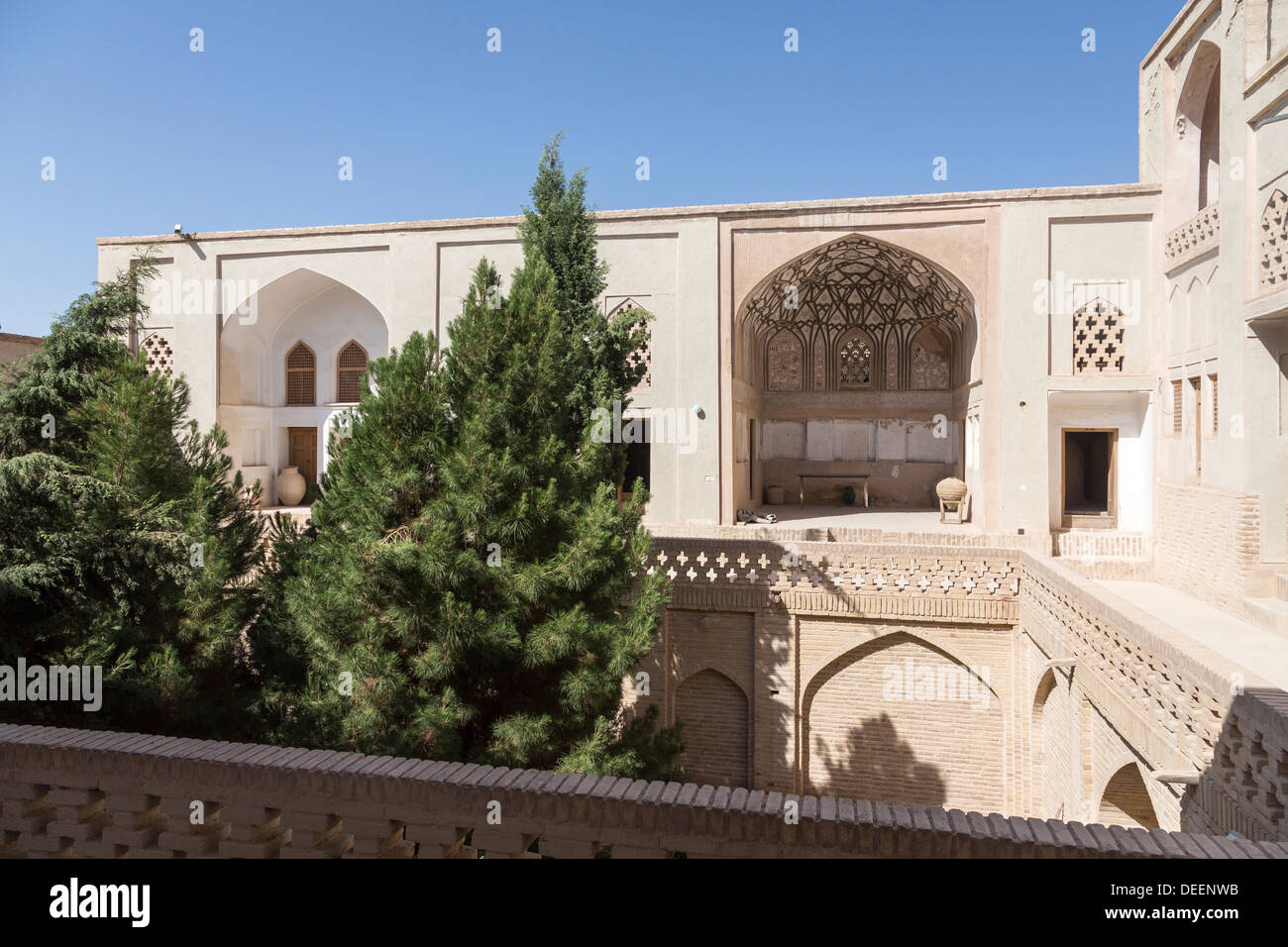 Cour intérieure de la maison, Nayin safavide, l'Iran Banque D'Images