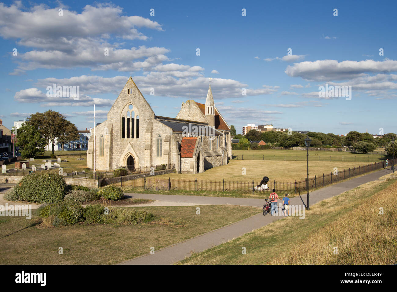 Domus Dei - Église de la garnison royale. Classé monument ancien et propriété du patrimoine anglais. Portsmouth, Hampshire Royaume-Uni Europe Banque D'Images