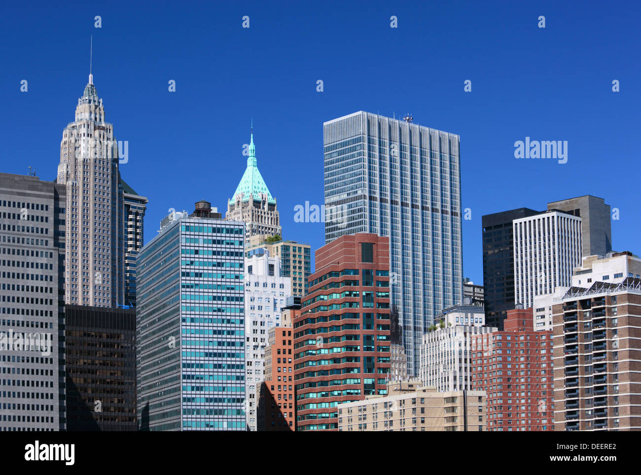 Lower Manhattan skyline de New York City, USA. Banque D'Images