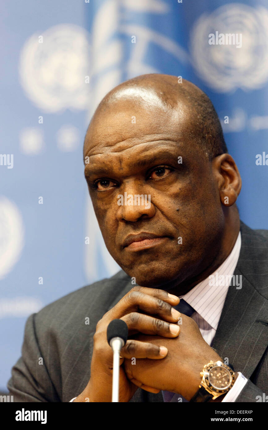 Président de l'Assemblée générale des Nations Unies, 68e session, M. John Ashe (Antigua et Barbuda). Banque D'Images