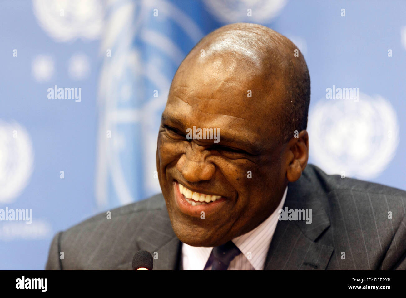 Président de l'Assemblée générale des Nations Unies, 68e session, M. John Ashe (Antigua et Barbuda). Banque D'Images