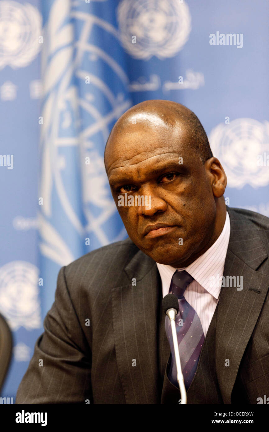 Président de l'Assemblée générale des Nations Unies, 68e session, M. John Ashe (Antigua et Barbuda). Banque D'Images