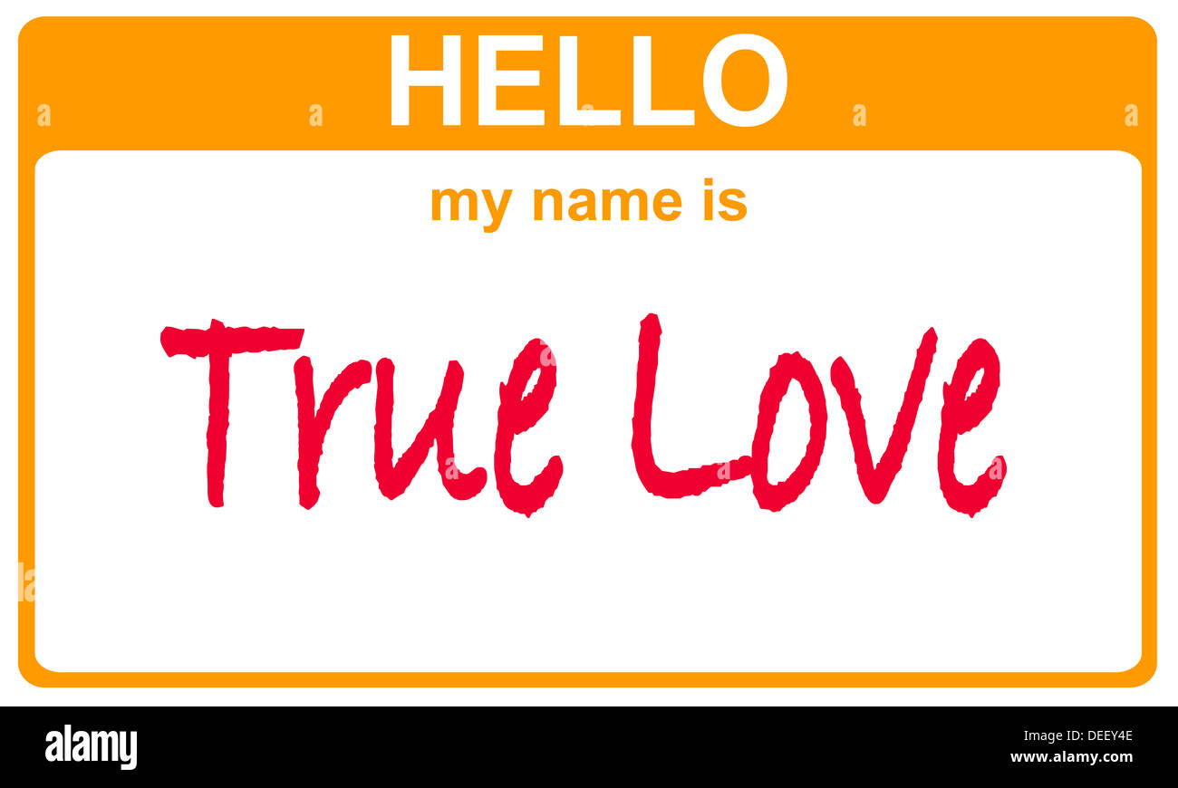 Bonjour mon nom est le vrai amour sticker Banque D'Images
