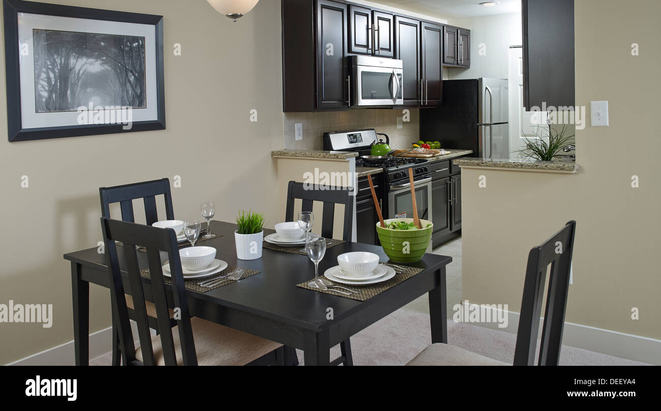Salle à manger et cuisine Banque D'Images