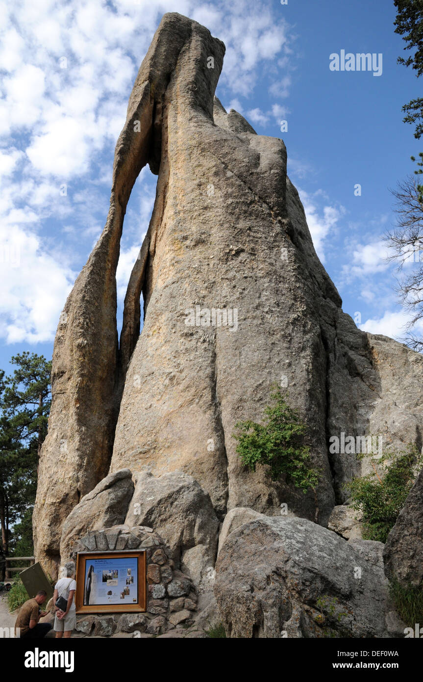 Rocher de l'aiguille, une formation de granit dans Custer State Park, dans les Black Hills du Dakota du Sud. Banque D'Images