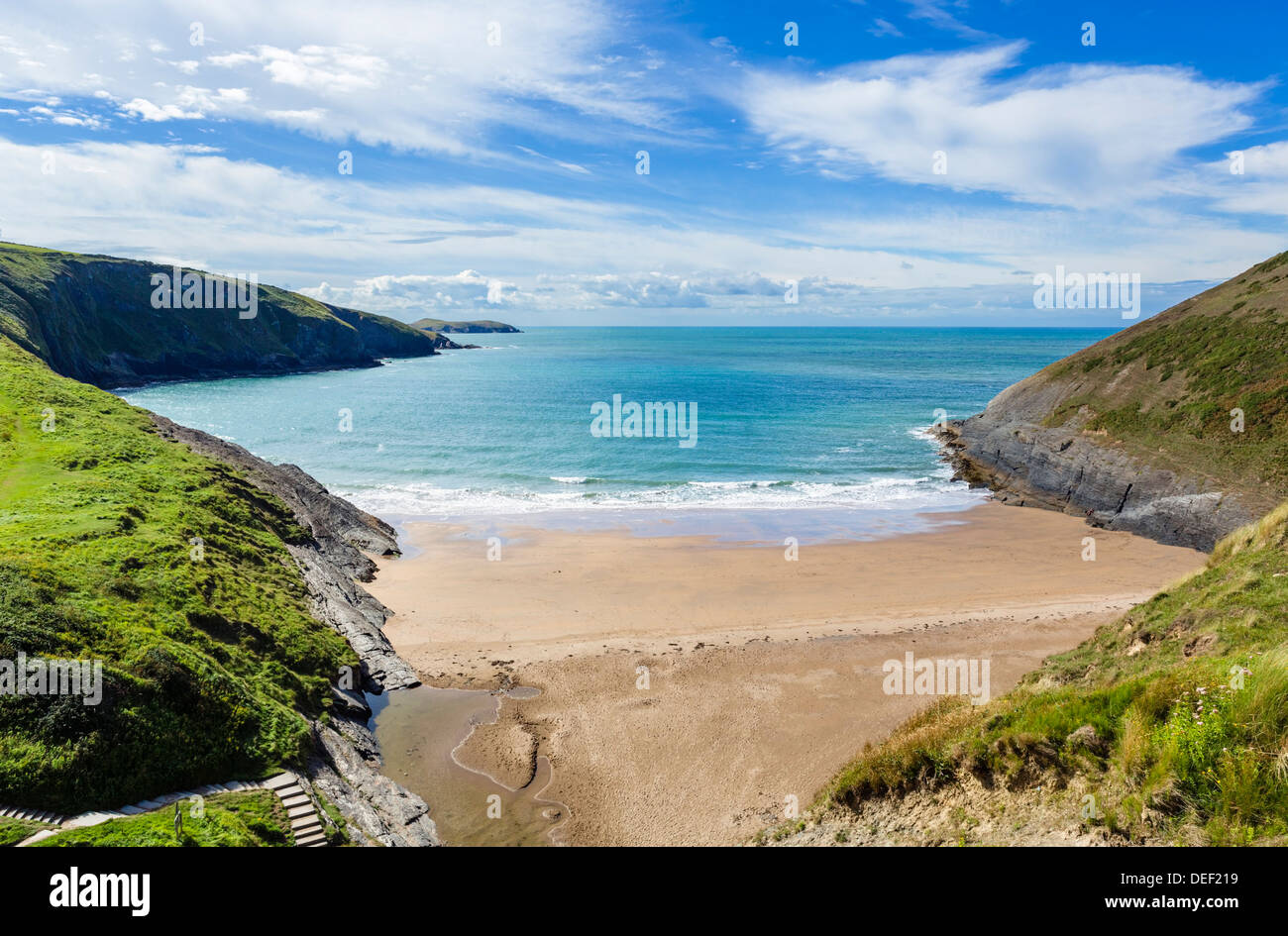 La plage à Mwnt, près de Cardigan, Ceredigion, pays de Galles, Royaume-Uni Banque D'Images