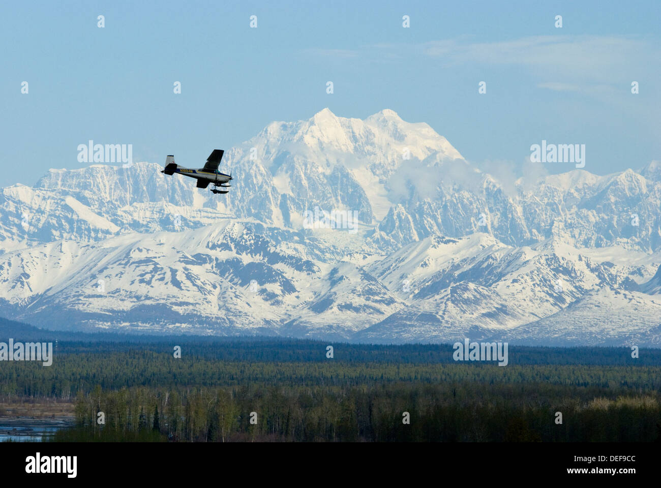 Gamme Denali et pilote de brousse Banque D'Images