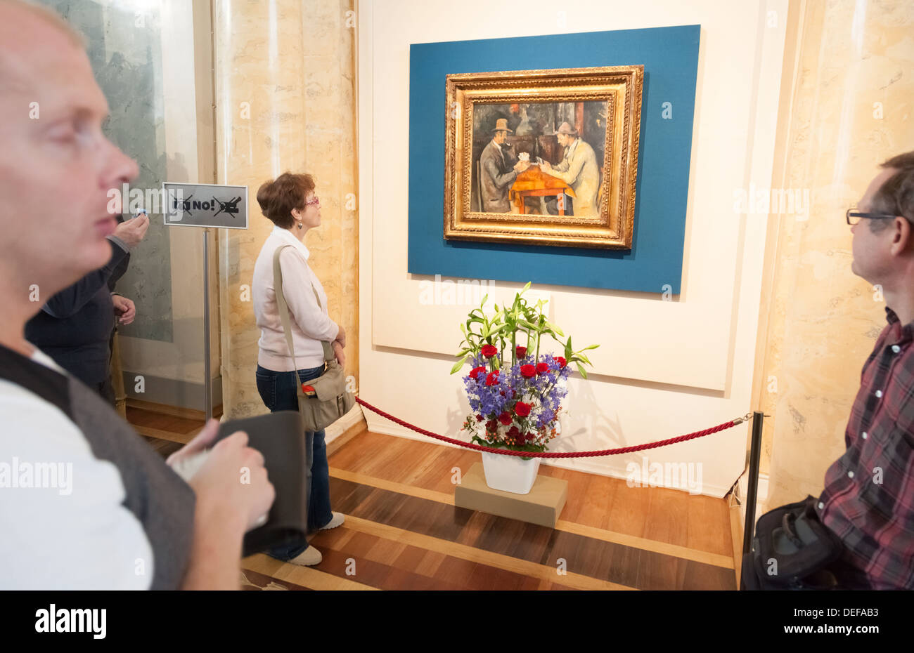 Exposition de peintures de Cézanne "Les joueurs de cartes" à l'Hermitage Banque D'Images