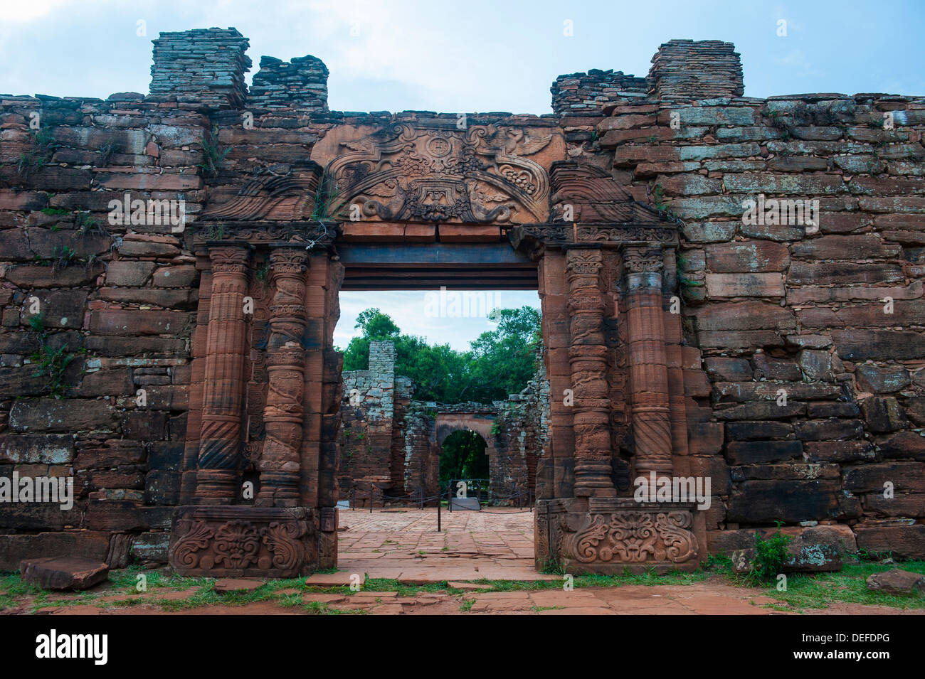La Mission de San Ignacio Mini, Site du patrimoine mondial de l'UNESCO, l'Argentine, l'Amérique du Sud Banque D'Images