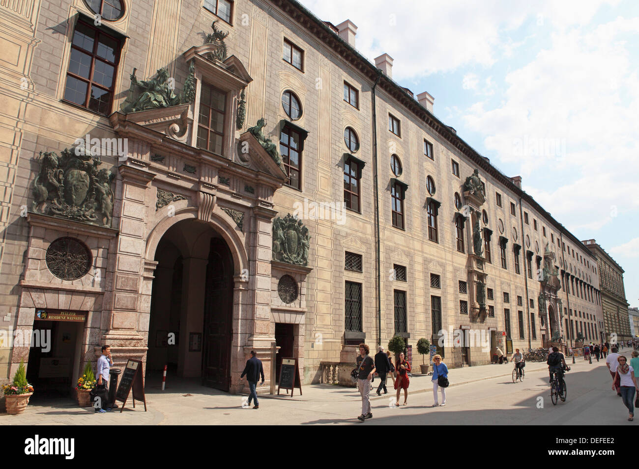 Residenz Munich, la résidence et l'ancien palais royal des rois de Bavière, aujourd'hui un musée, dans le centre de Munich, Bavière, Allemagne Banque D'Images