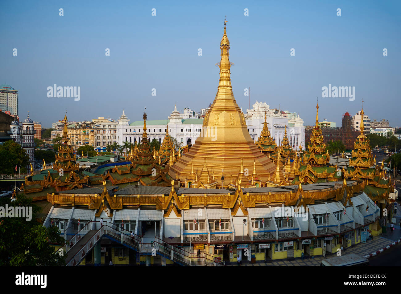 Paya Sule, Yangon (Rangoon), le Myanmar (Birmanie), l'Asie Banque D'Images