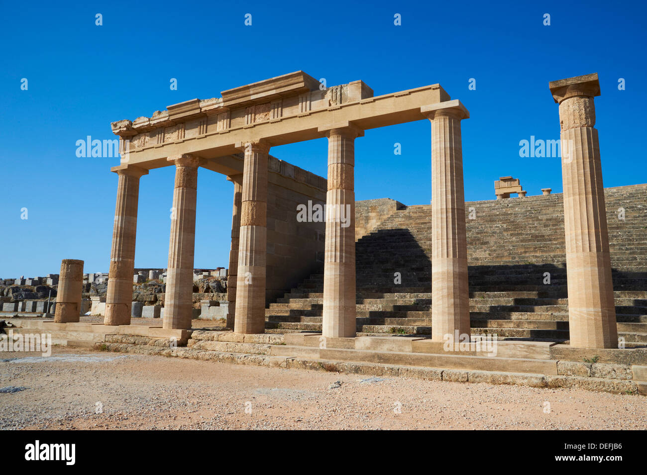 Acropole de Lindos, Lindos, Rhodes, Dodécanèse, îles grecques, Grèce, Europe Banque D'Images