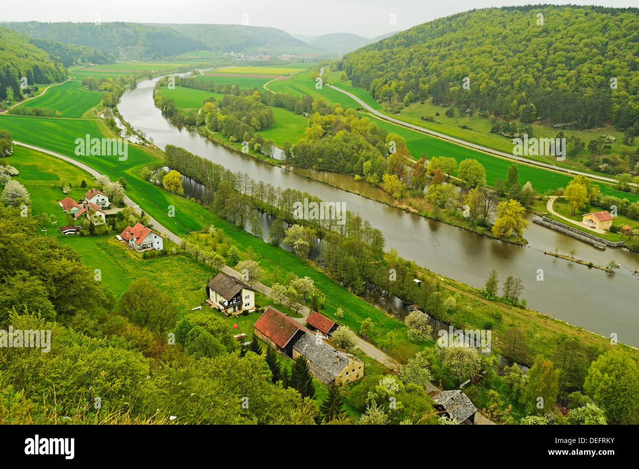 La vallée de Altmuehl, près de Worms, Bavaria, Germany, Europe Banque D'Images