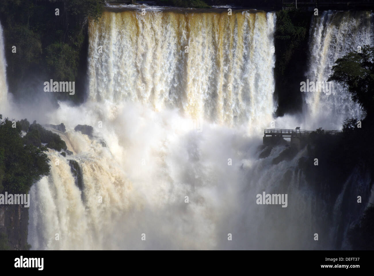 Le Brésil, le Parana, Parc National Iguaçu, Cataratas do Iguaçu, Iguassu Falls, chutes d'eau plus important dans le monde, vue du Brésil à côté argentin, l'élément de l'eau, la nature, le patrimoine naturel, Worldnature, Voyage, tourisme, brésil 2014, WorldCup 2014 Banque D'Images