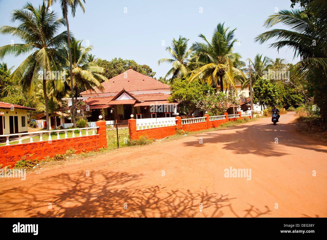 Entouré de palmiers, Patrick Guérisseur Spirituel, Nani's Rani's, Baga, Bardez, North Goa, Goa, Inde Banque D'Images
