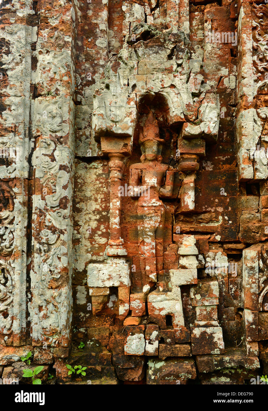 Détail de Temple 5B, de l'art Cham, mon fils, Site du patrimoine mondial de l'UNESCO, le Vietnam, l'Indochine, l'Asie du Sud-Est, Asie Banque D'Images