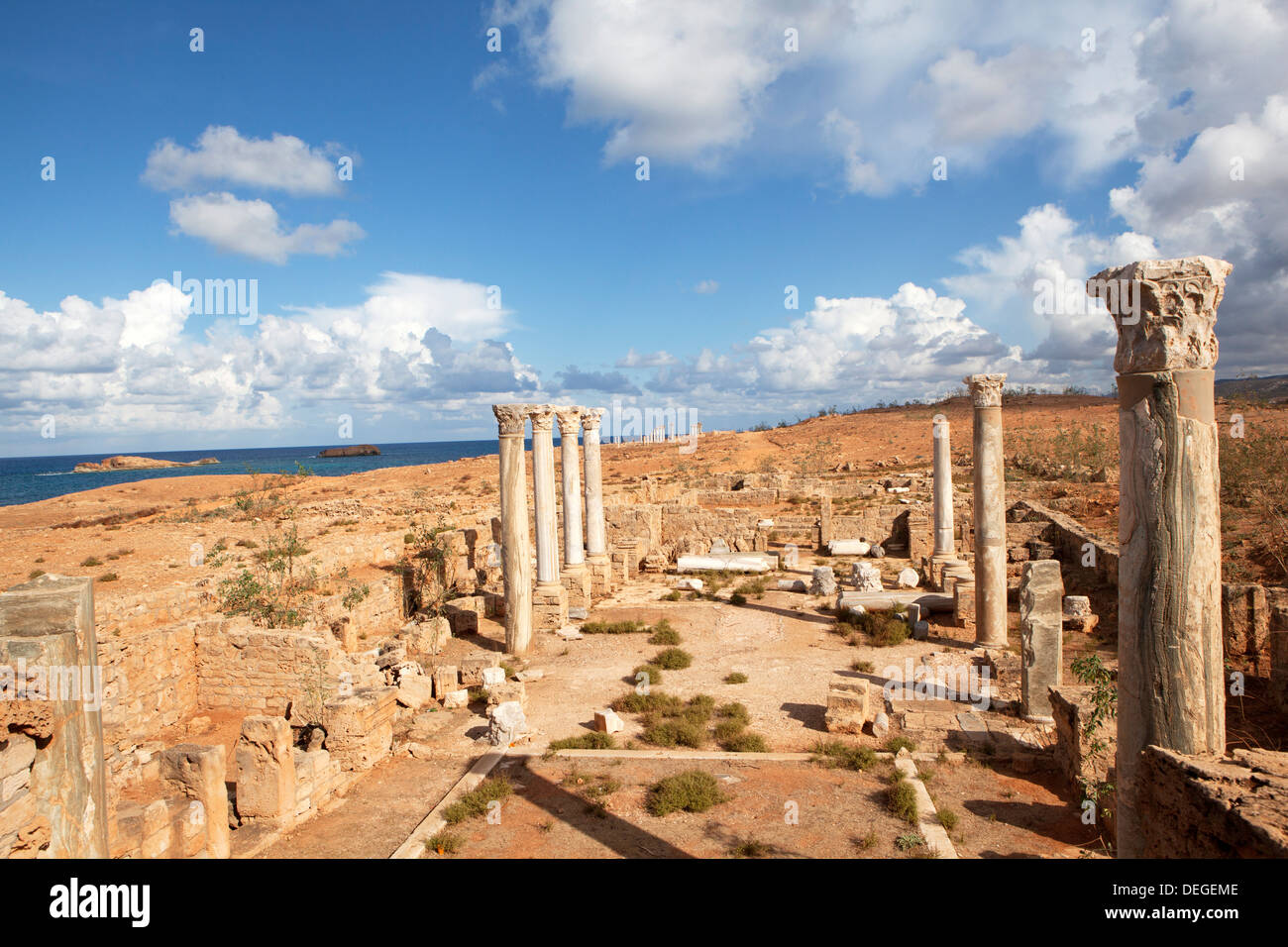 Cyrénaïque Apollonia, l'un des cinq villages de la Pentapole de Libye, le port de Cyrène, en Libye, en Afrique du Nord, Afrique Banque D'Images