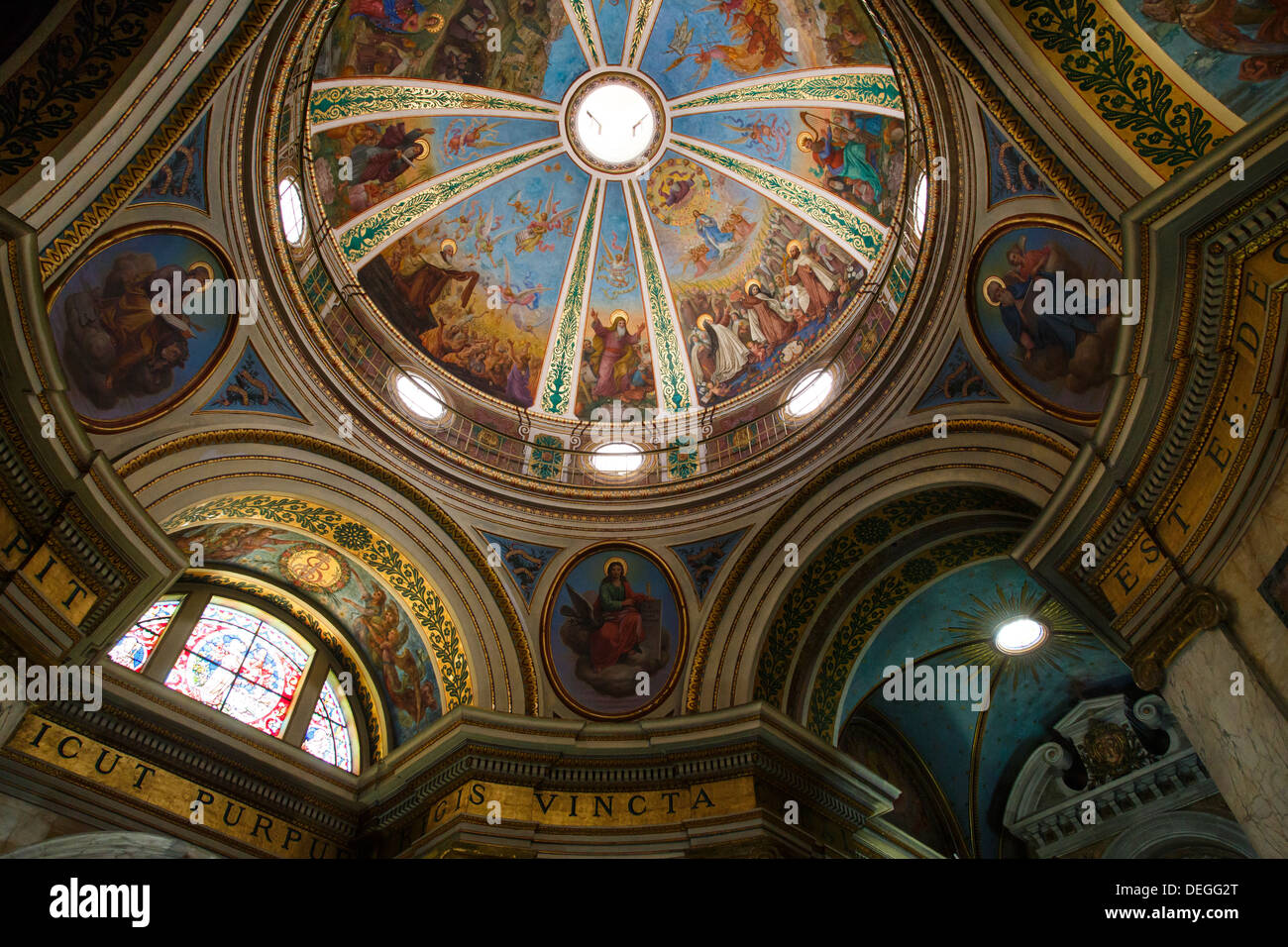 Plafond de l'église de la carmélite Stella Maris Monastery sur le Mont Carmel, Haïfa, Israël, Moyen Orient Banque D'Images