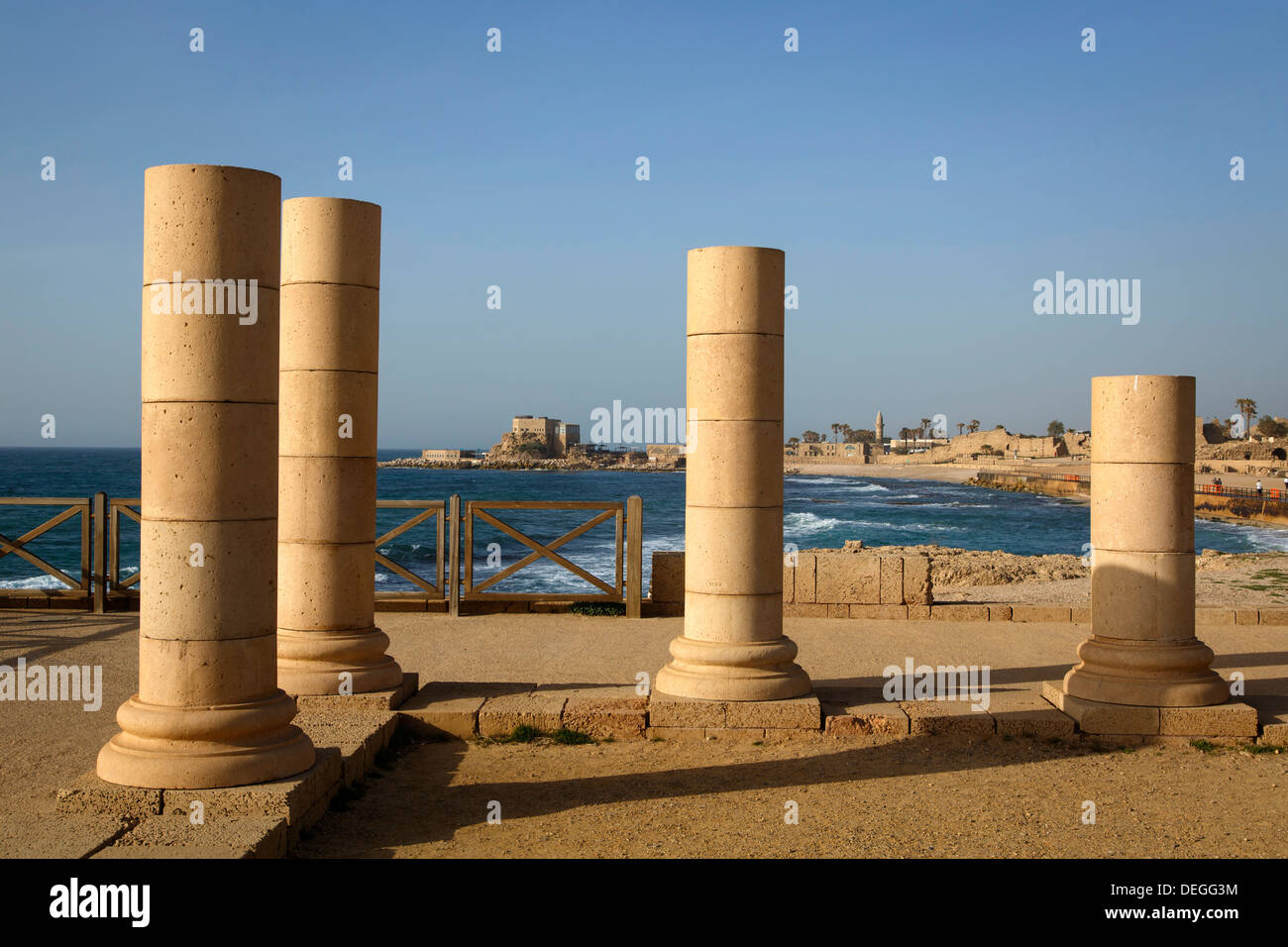 Herods Palace ruins, Césarée, Israël, Moyen Orient Banque D'Images